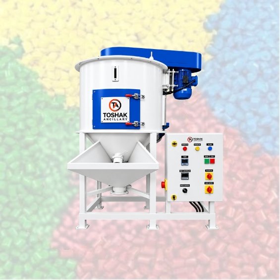 Vertical mixer with heater
